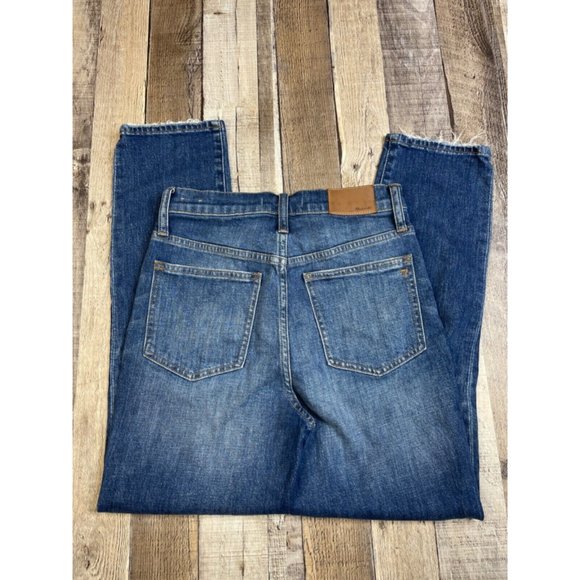 Madewell Women 25 The Perfect Crop Blue Jeans High Rise Stretch Raw Hem - Picture 2 of 6